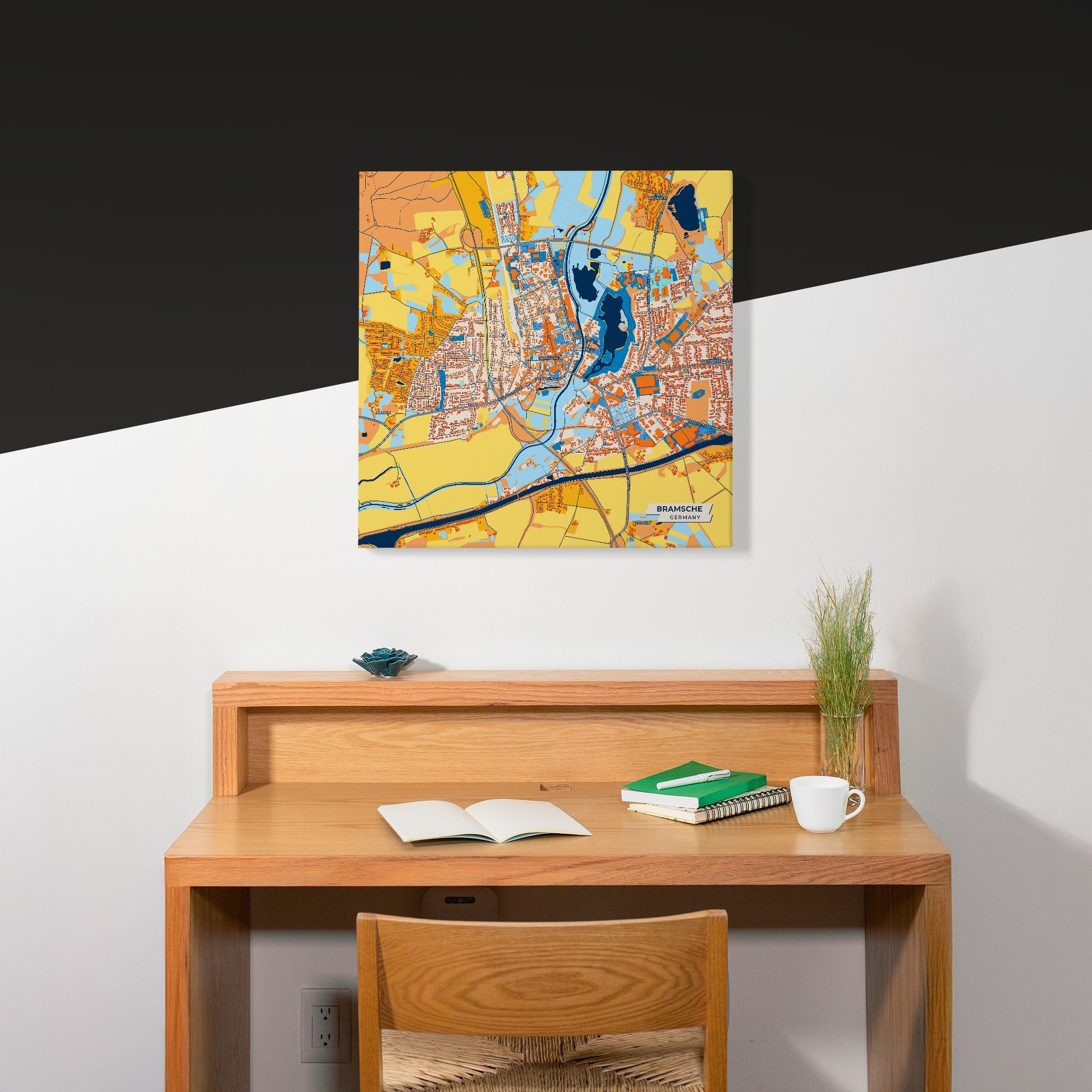 Bramsche Germany Colorful City Map Canvas Print Scene