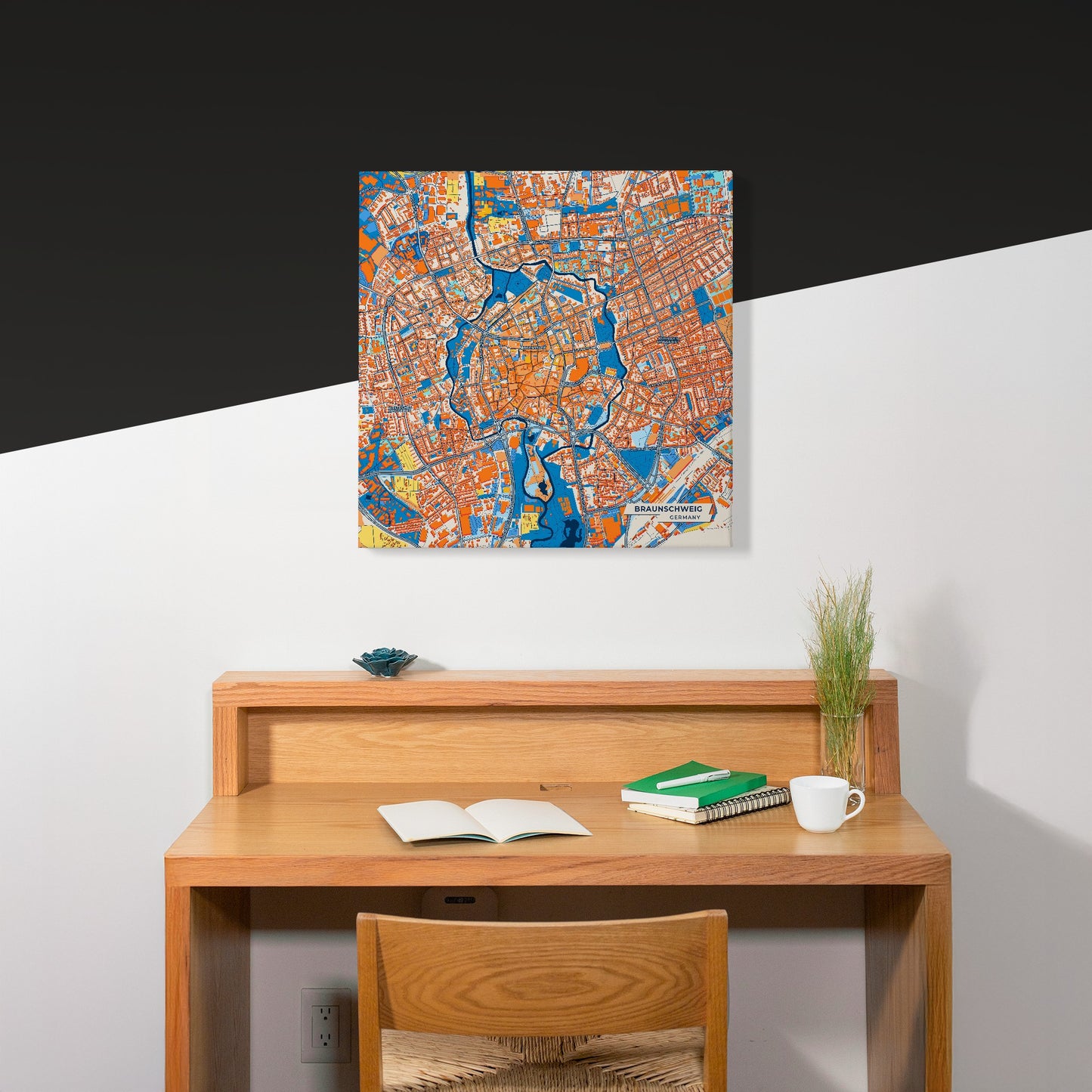 Braunschweig Germany Colorful City Map Canvas Print Scene
