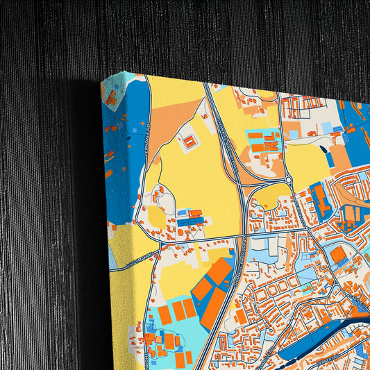 Bray Ireland Colorful City Map Canvas Print Detail