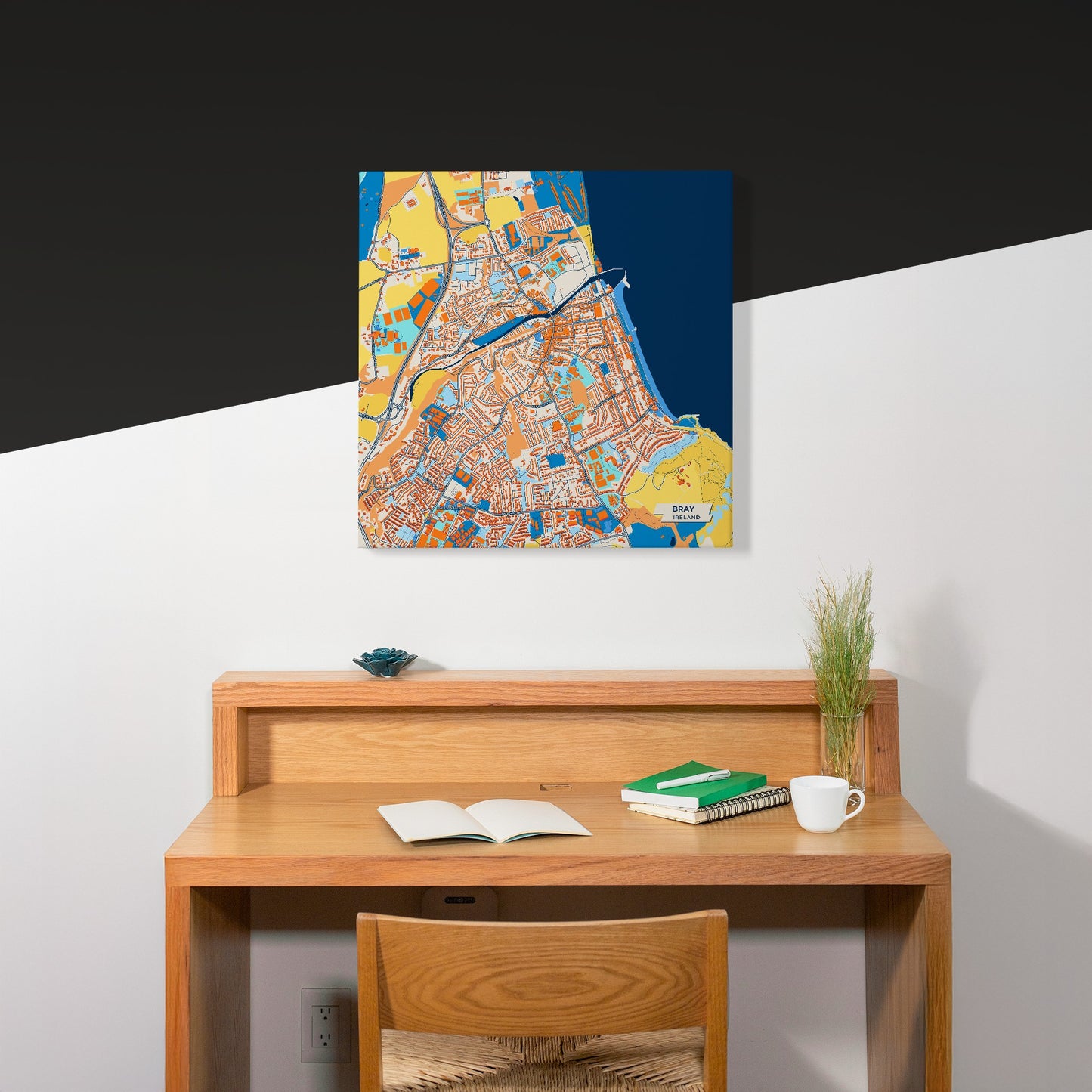 Bray Ireland Colorful City Map Canvas Print Scene