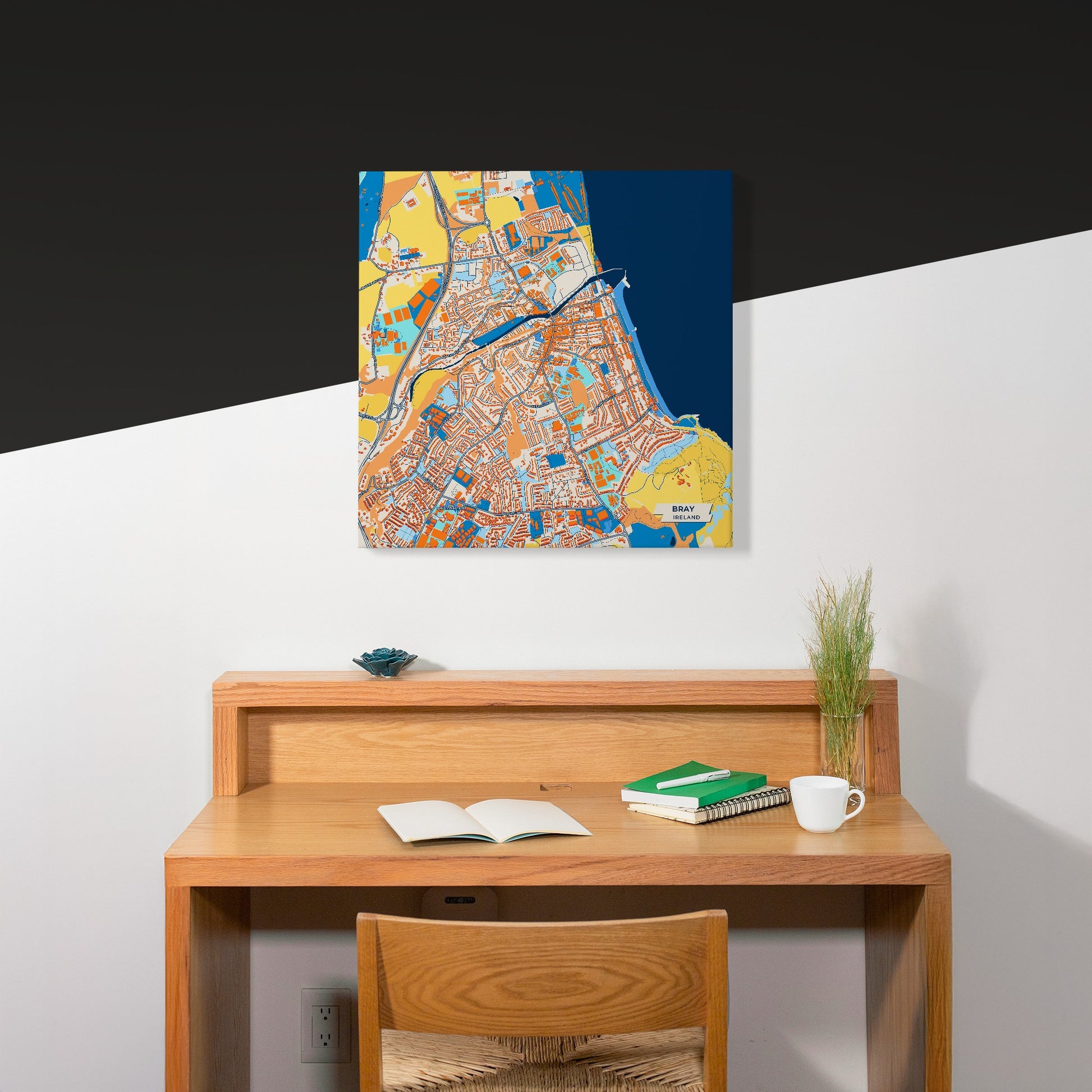 Bray Ireland Colorful City Map Canvas Print Scene
