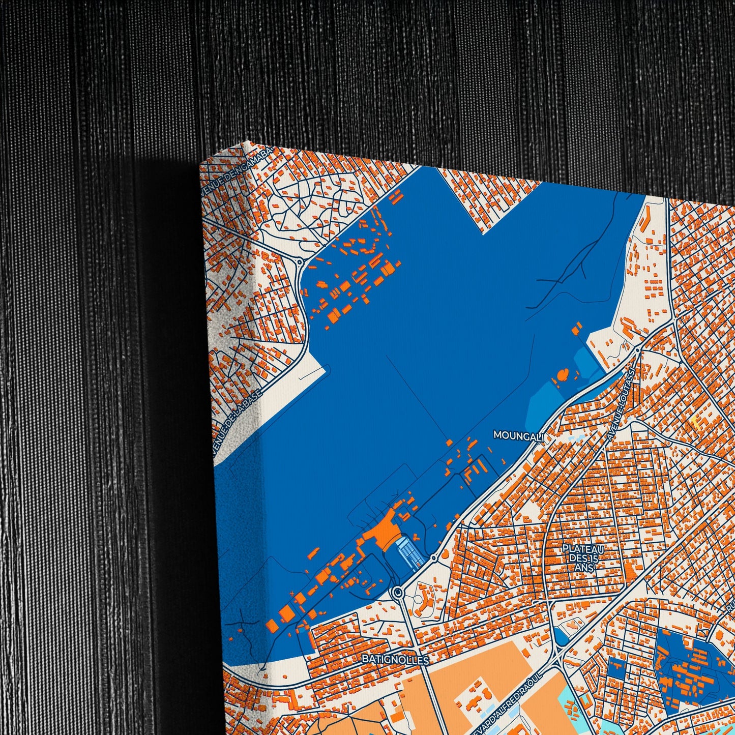 Brazzaville Republic Of The Congo Colorful City Map Canvas Print Detail