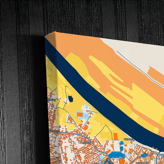 Brčko Bosnia And Herzegovina Colorful City Map Canvas Print Detail