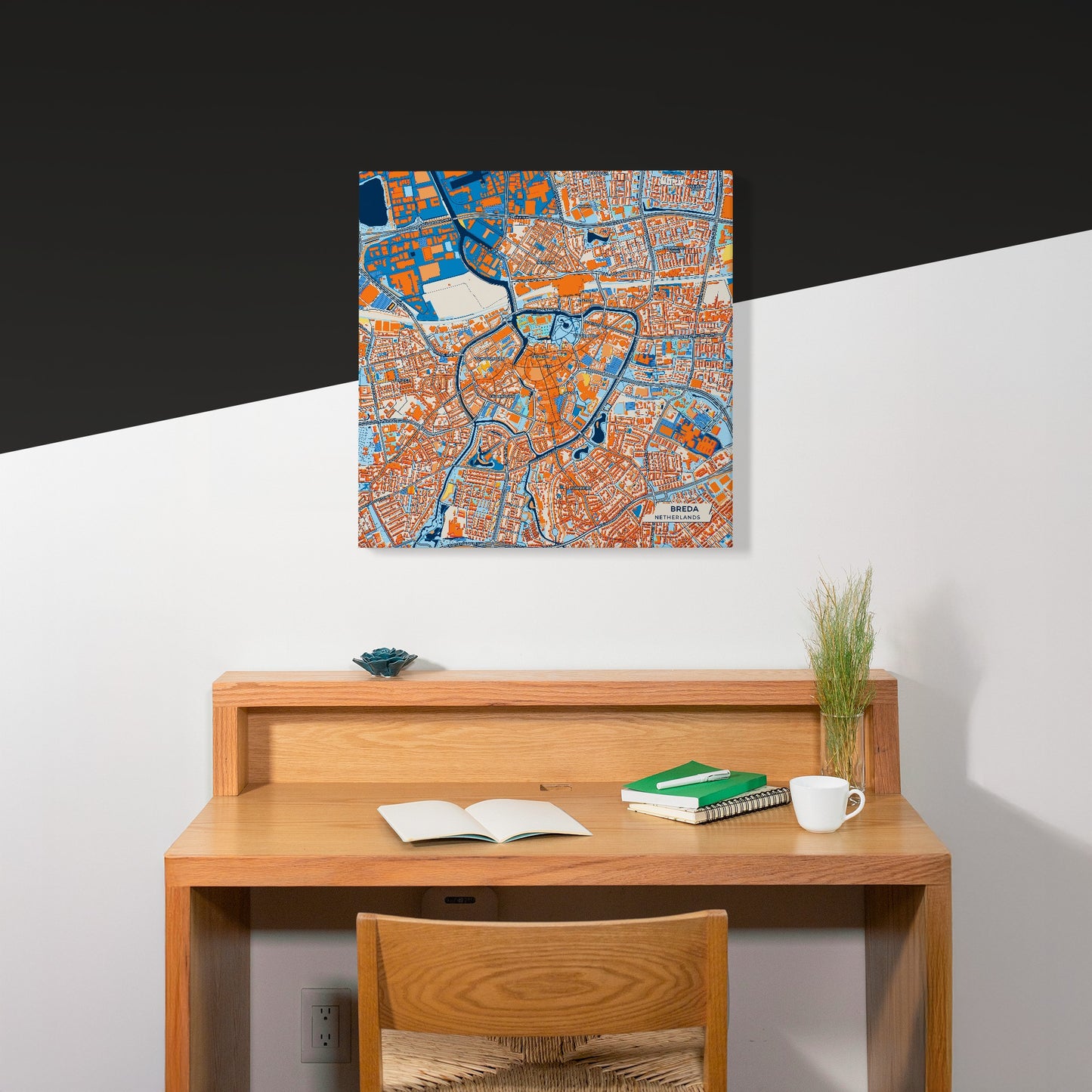 Breda Netherlands Colorful City Map Canvas Print Scene