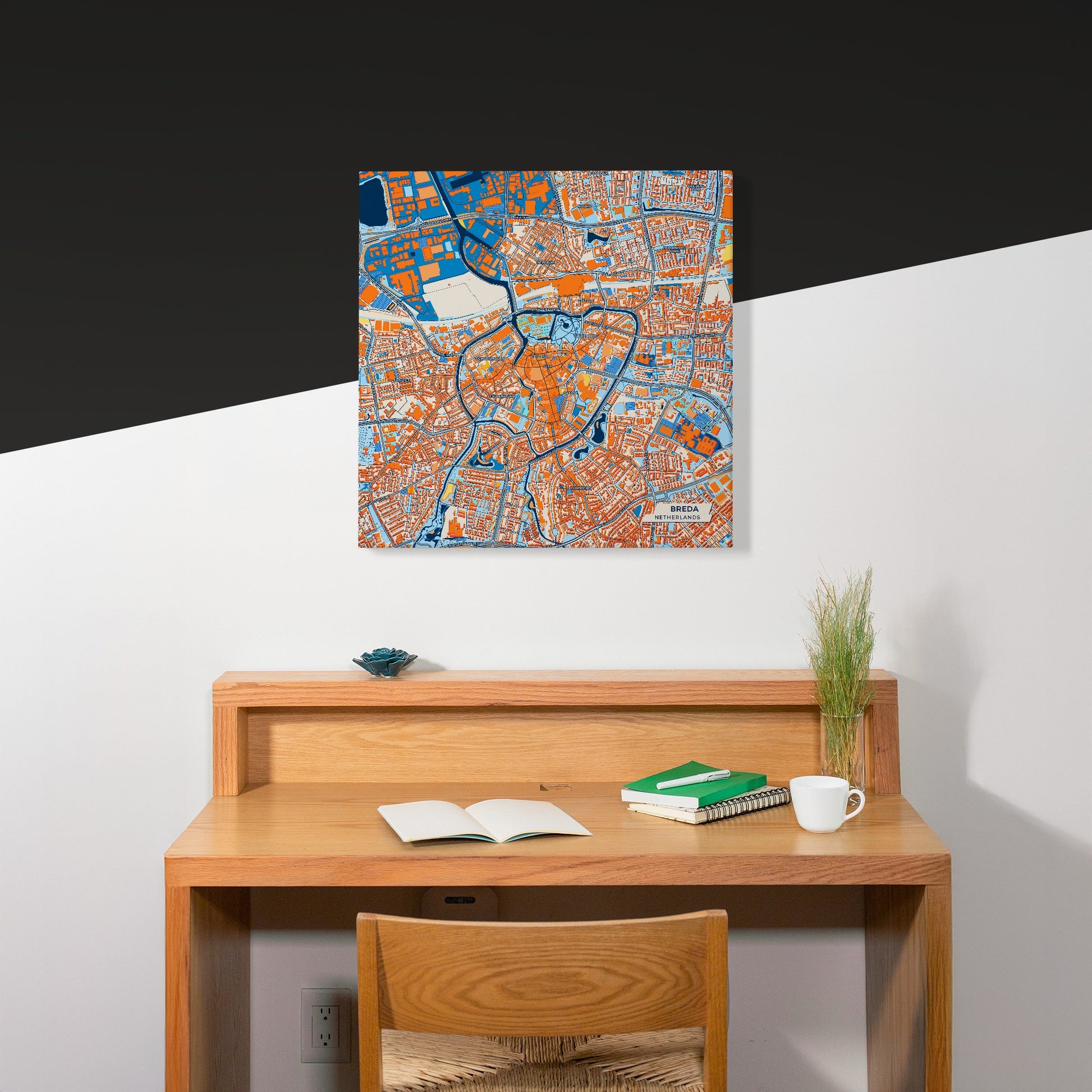Breda Netherlands Colorful City Map Canvas Print Scene