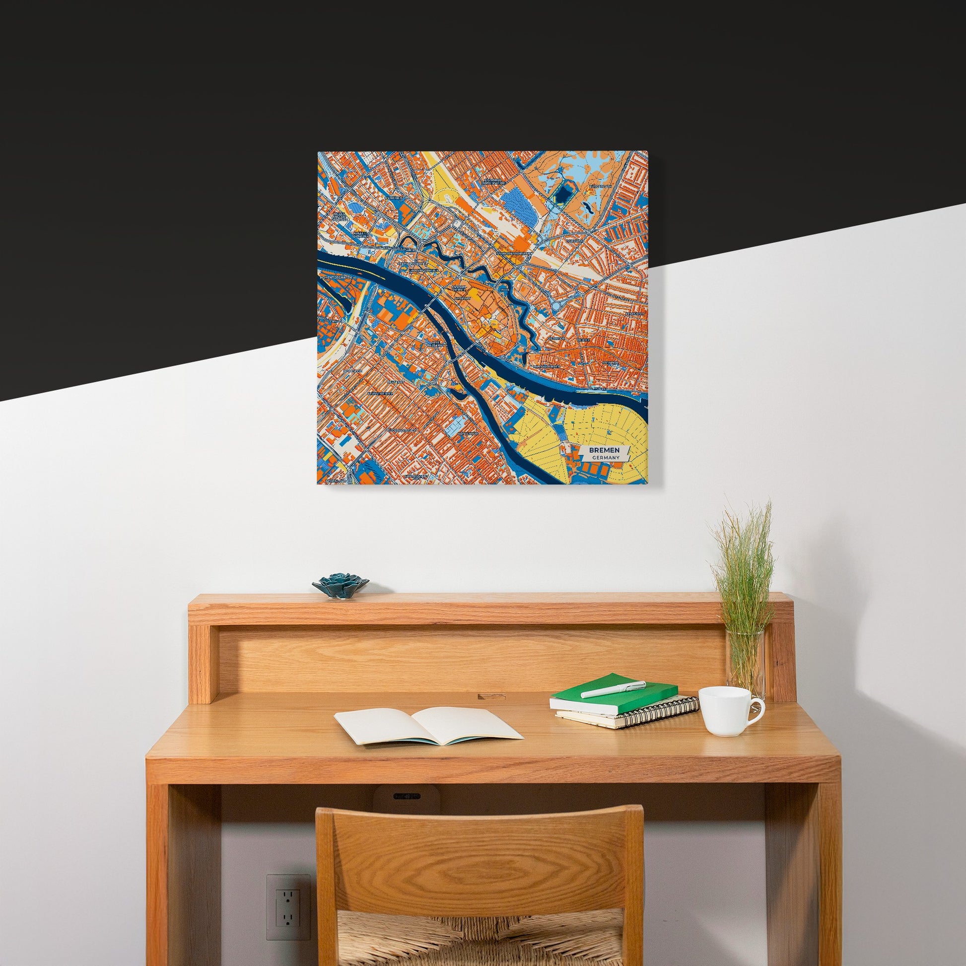 Bremen Germany Colorful City Map Canvas Print Scene