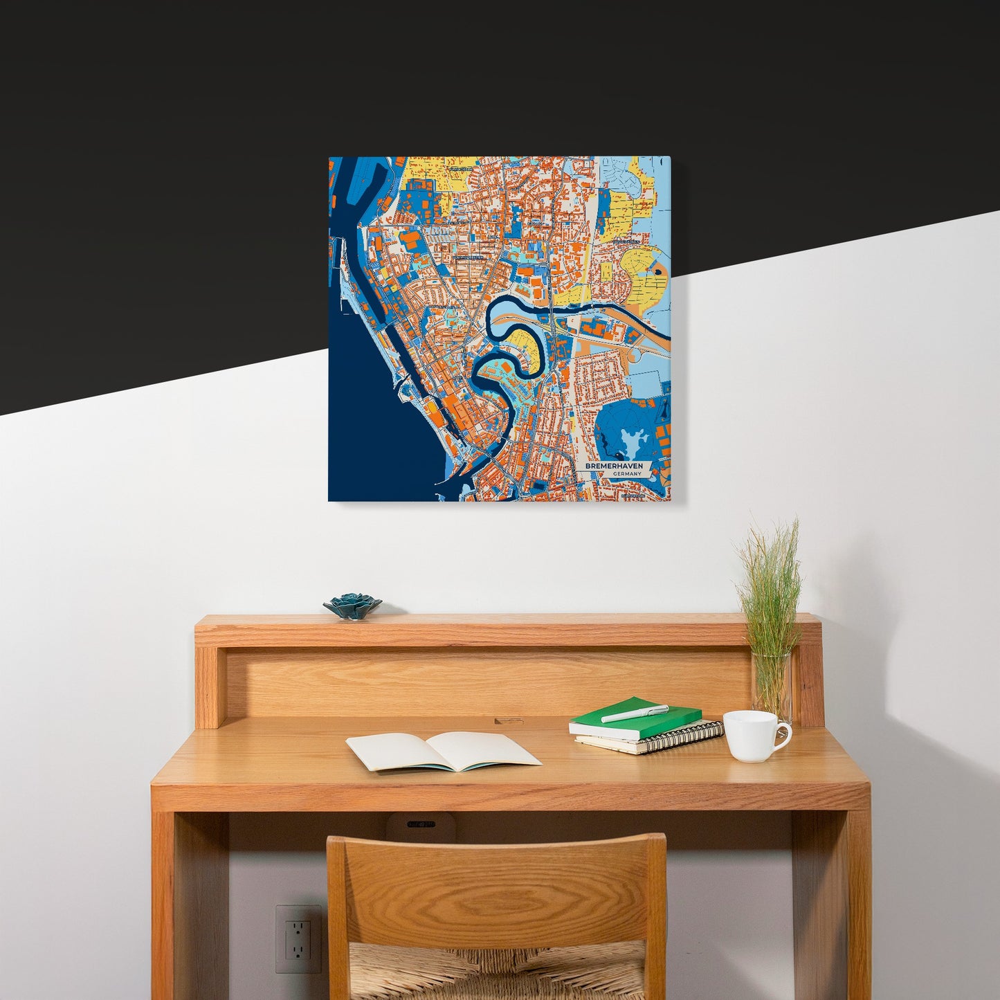 Bremerhaven Germany Colorful City Map Canvas Print Scene