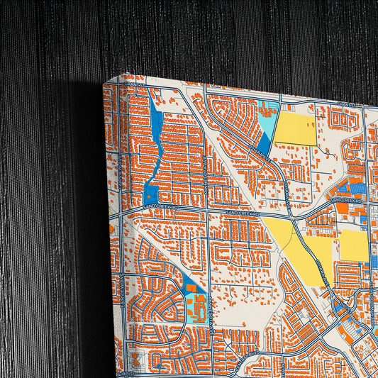 Brentwood California Colorful City Map Canvas Print Detail