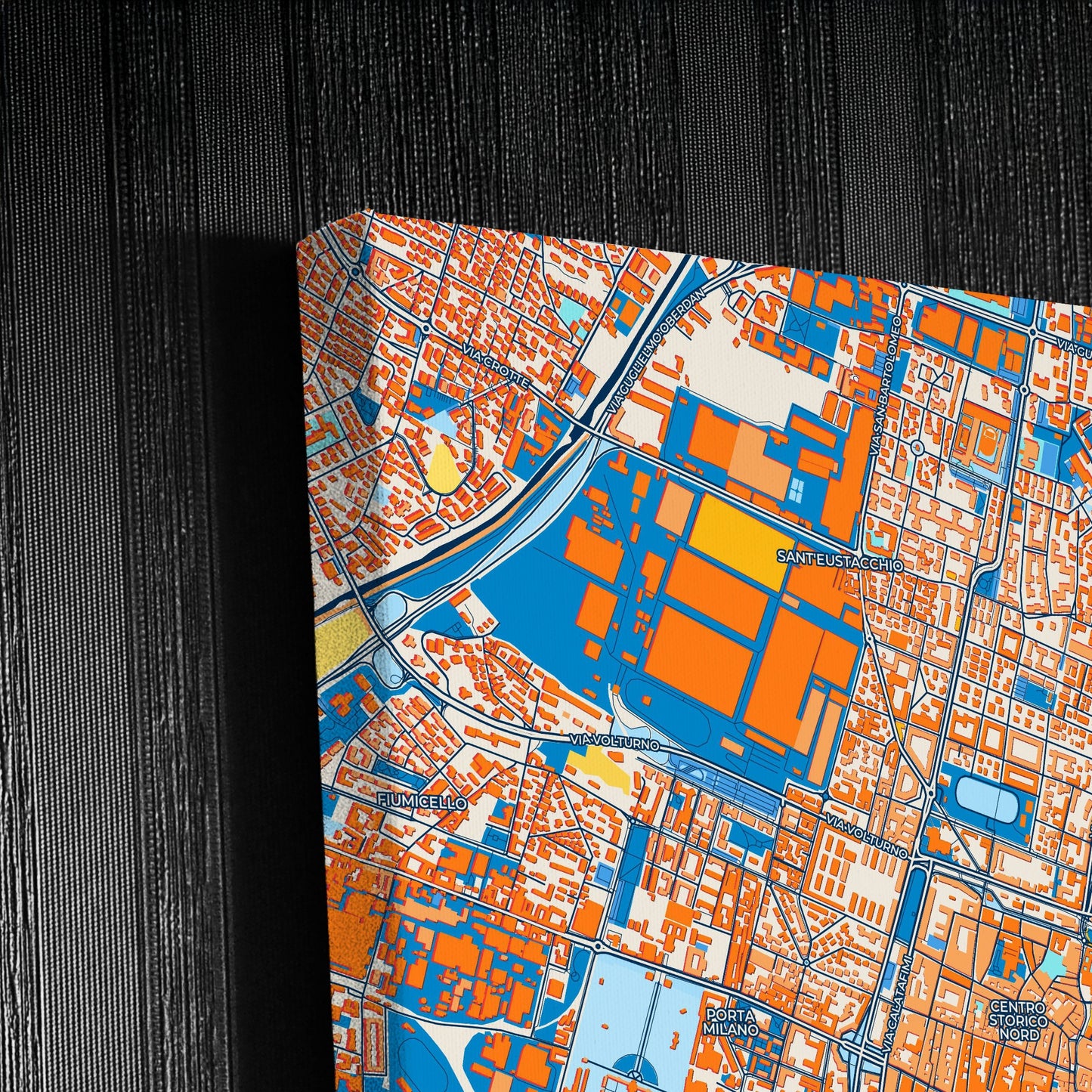 Brescia  Italy Colorful City Map Canvas Print Detail