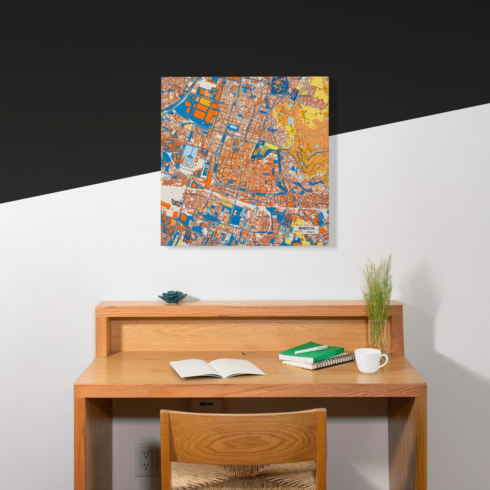 Brescia  Italy Colorful City Map Canvas Print Scene