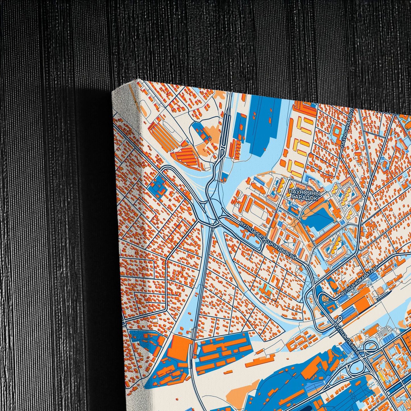 Браст Belarus Colorful City Map Canvas Print Detail