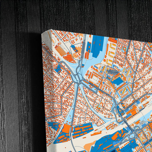 Браст Belarus Colorful City Map Canvas Print Detail