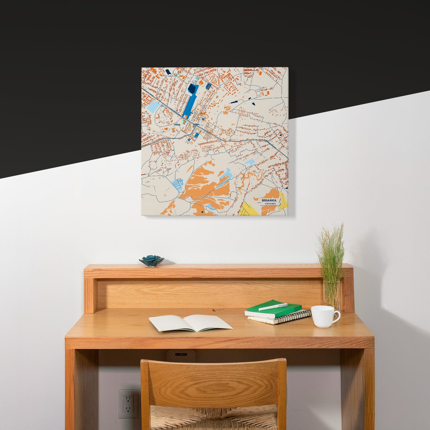 Брянка Ukraine Colorful City Map Canvas Print Scene
