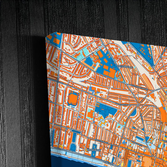 Brighton And Hove England Colorful City Map Canvas Print Detail