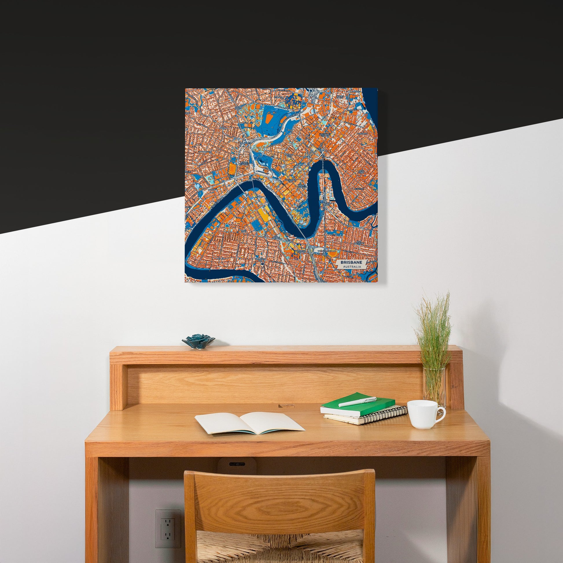 Brisbane Australia Colorful City Map Canvas Print Scene