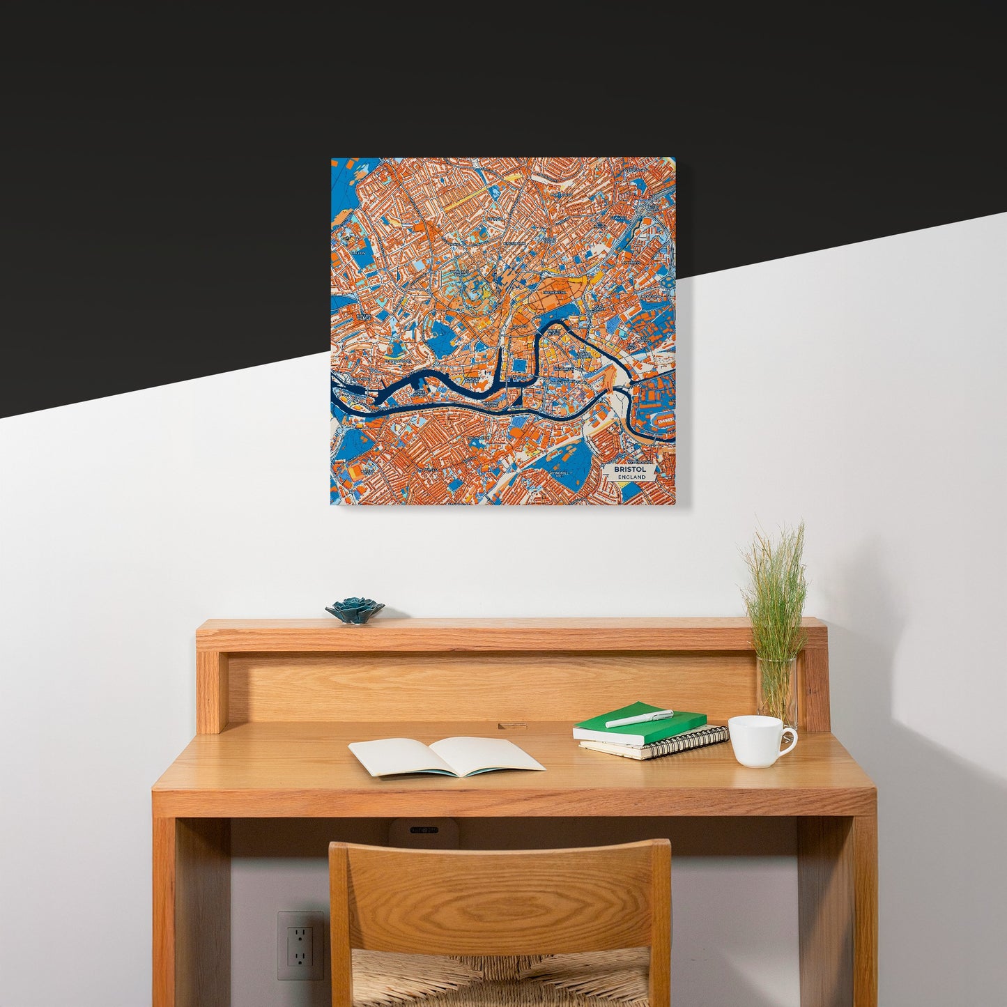 Bristol England Colorful City Map Canvas Print Scene