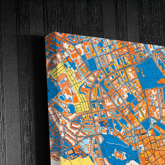 Brno Czechia Colorful City Map Canvas Print Detail