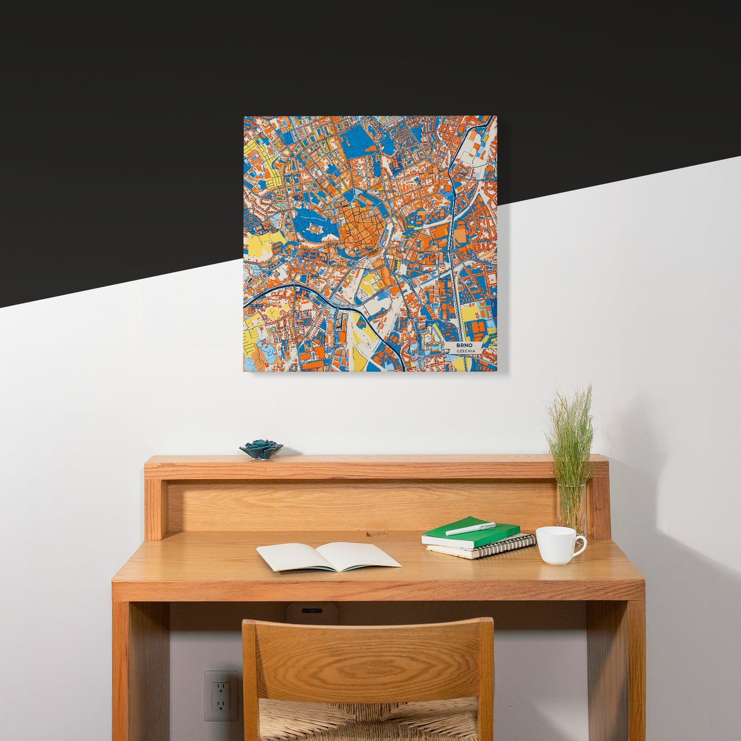 Brno Czechia Colorful City Map Canvas Print Scene