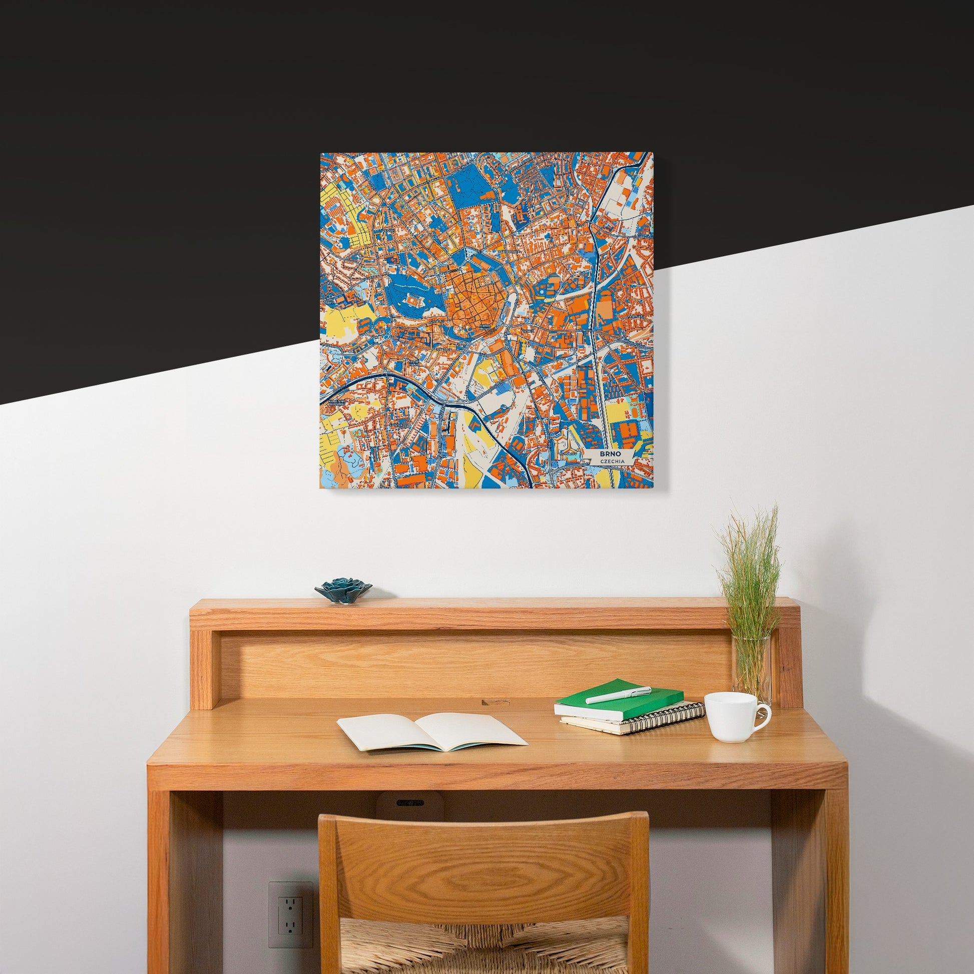 Brno Czechia Colorful City Map Canvas Print Scene