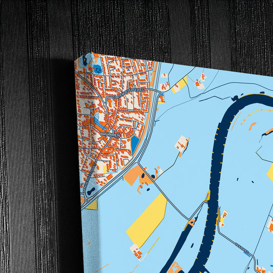 Bronckhorst Netherlands Colorful City Map Canvas Print Detail
