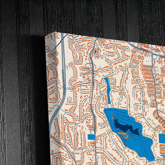 Brookhaven Georgia Colorful City Map Canvas Print Detail
