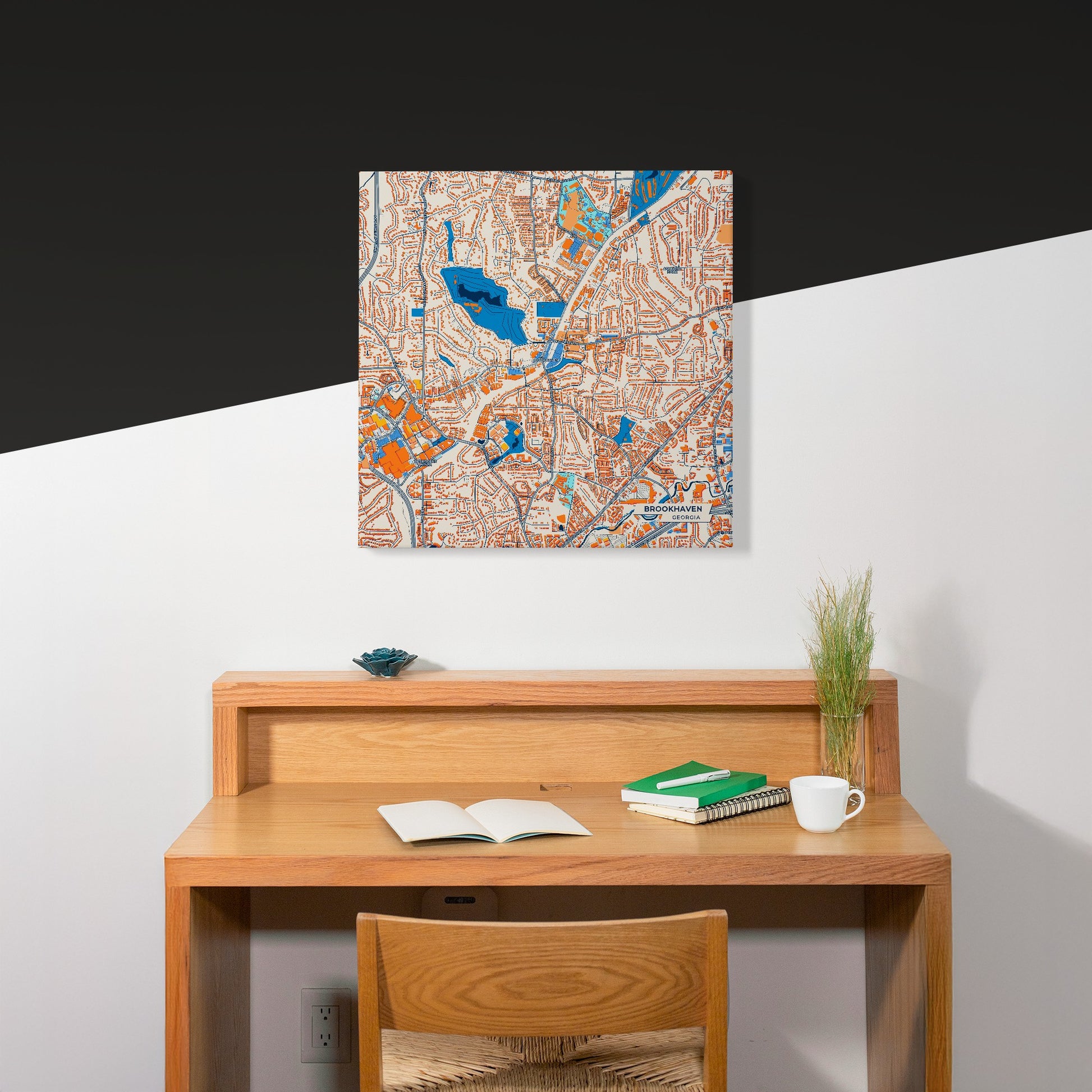 Brookhaven Georgia Colorful City Map Canvas Print Scene