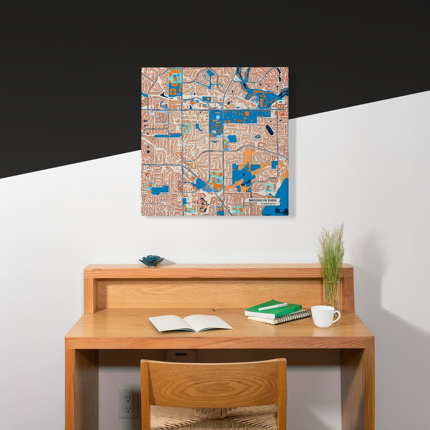 Brooklyn Park Minnesota Colorful City Map Canvas Print Scene