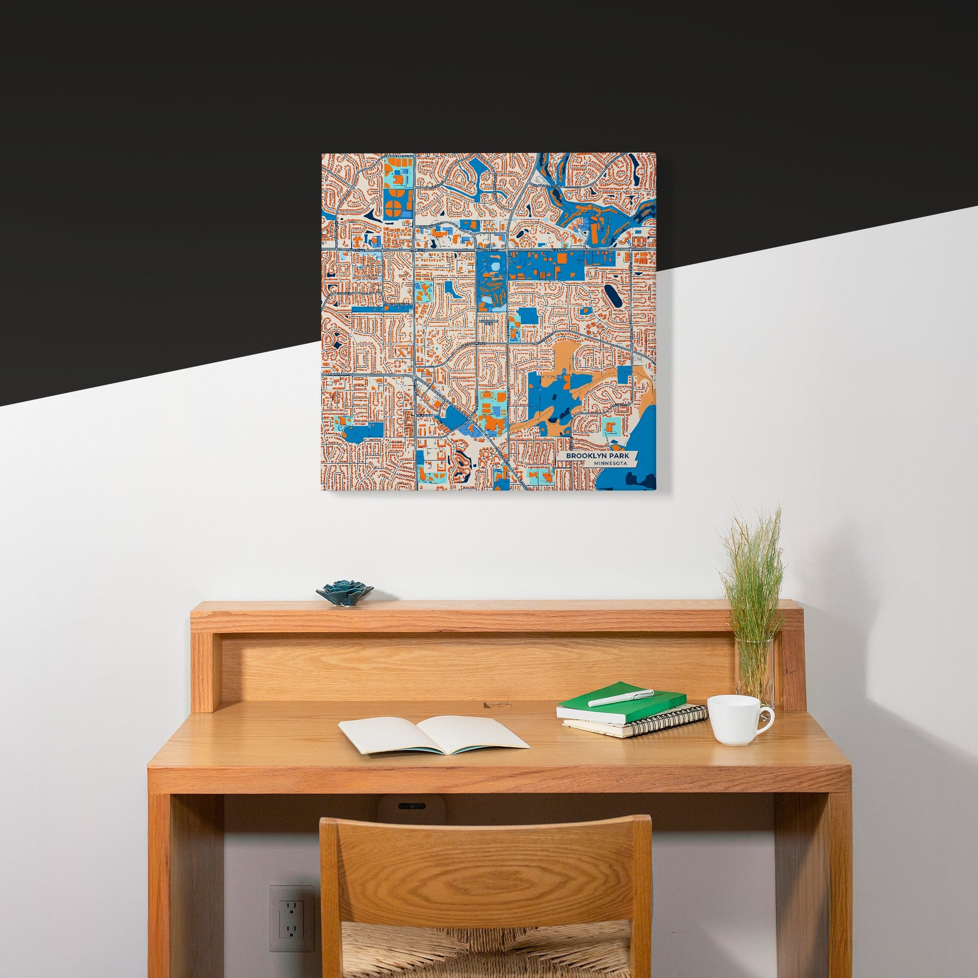 Brooklyn Park Minnesota Colorful City Map Canvas Print Scene