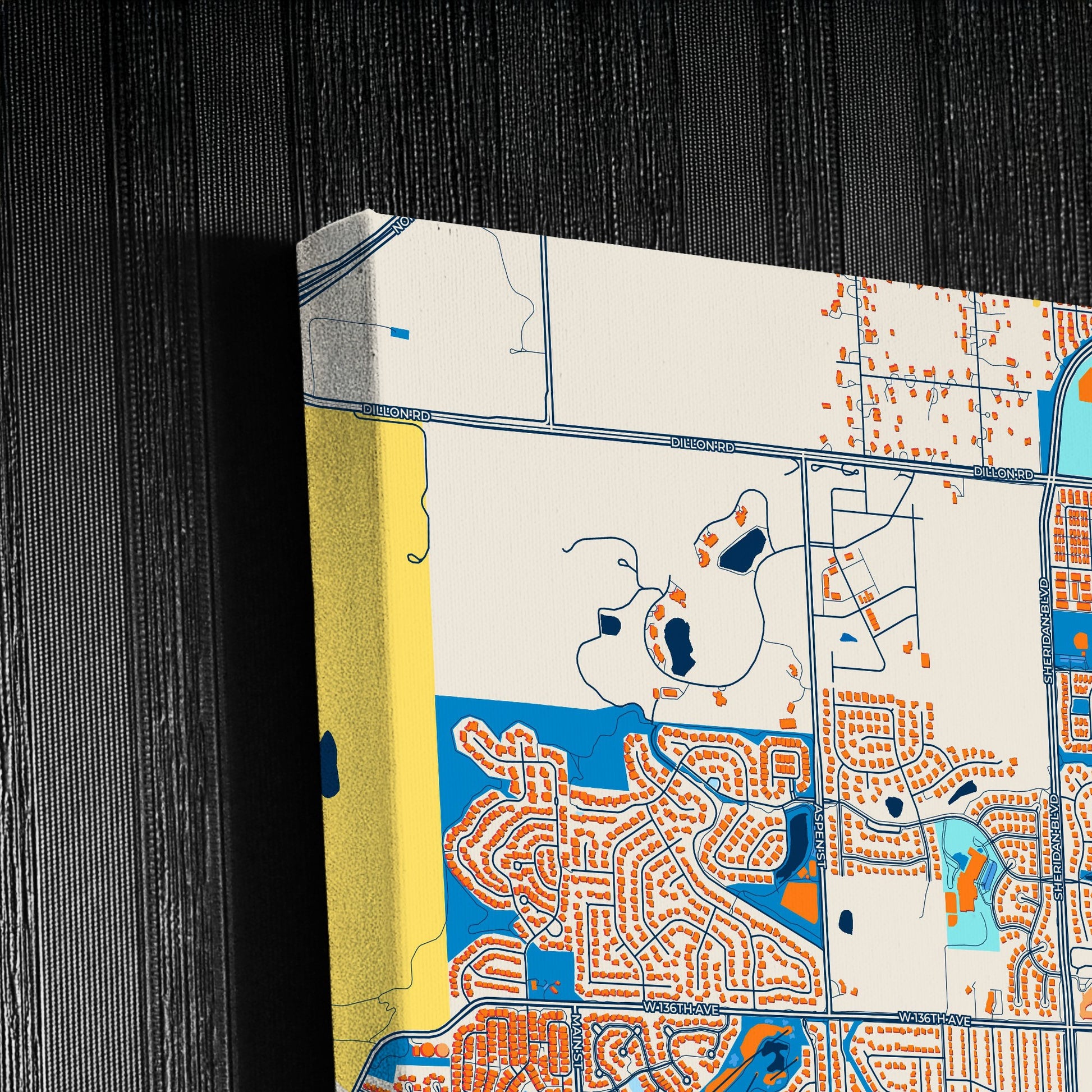 Broomfield Colorado Colorful City Map Canvas Print Detail