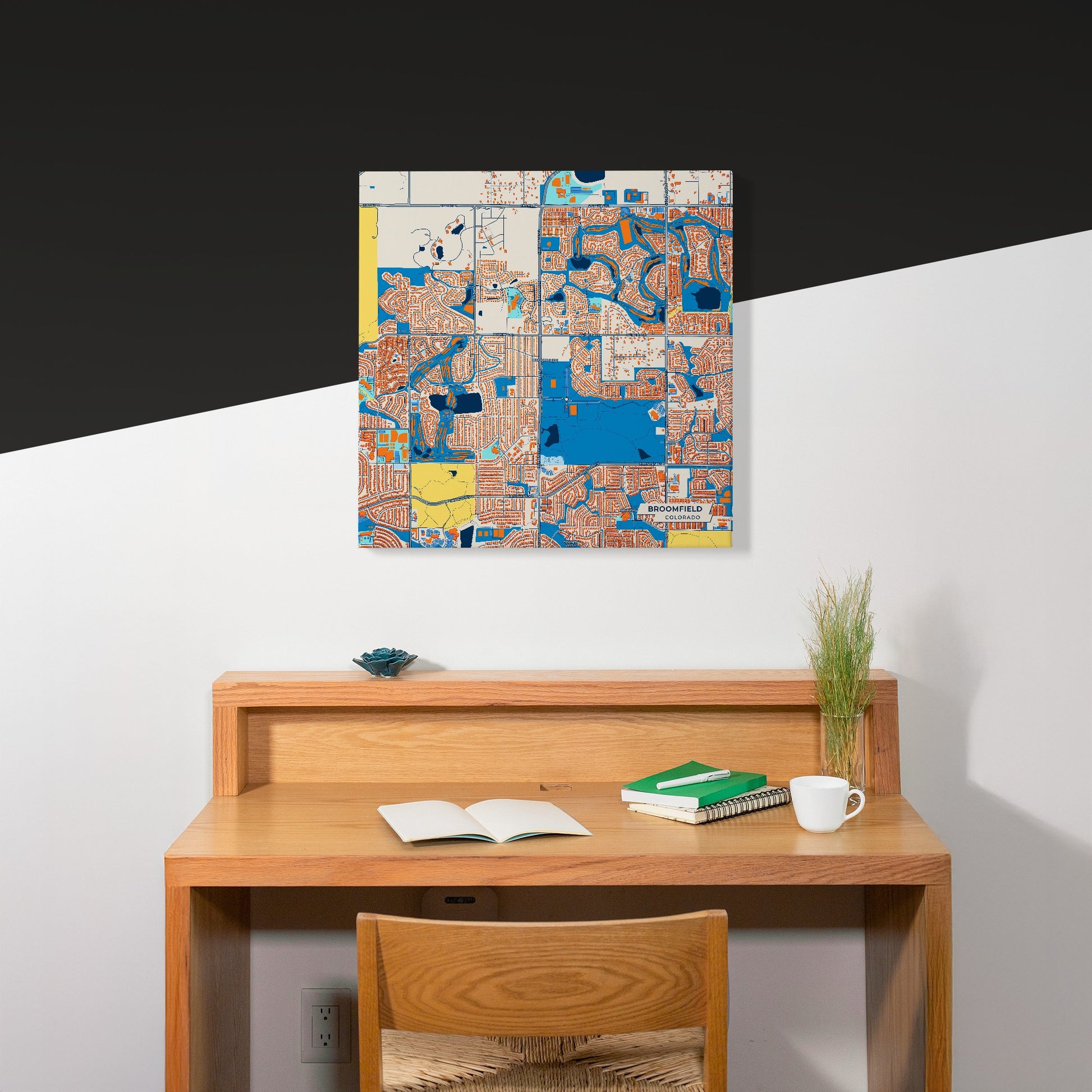 Broomfield Colorado Colorful City Map Canvas Print Scene