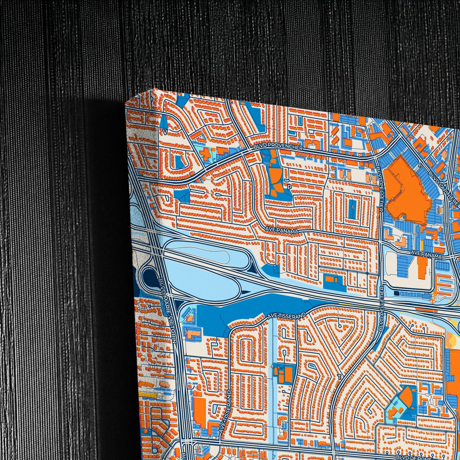 Brossard Canada Colorful City Map Canvas Print Detail