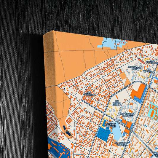 Броварний Ukraine Colorful City Map Canvas Print Detail