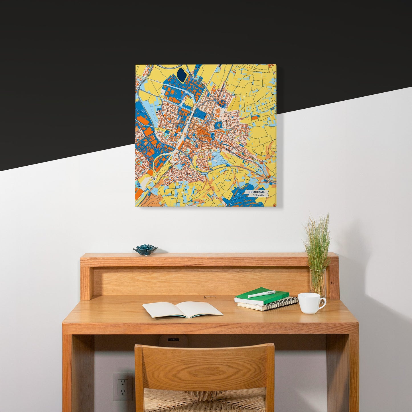 Bruchsal Germany Colorful City Map Canvas Print Scene