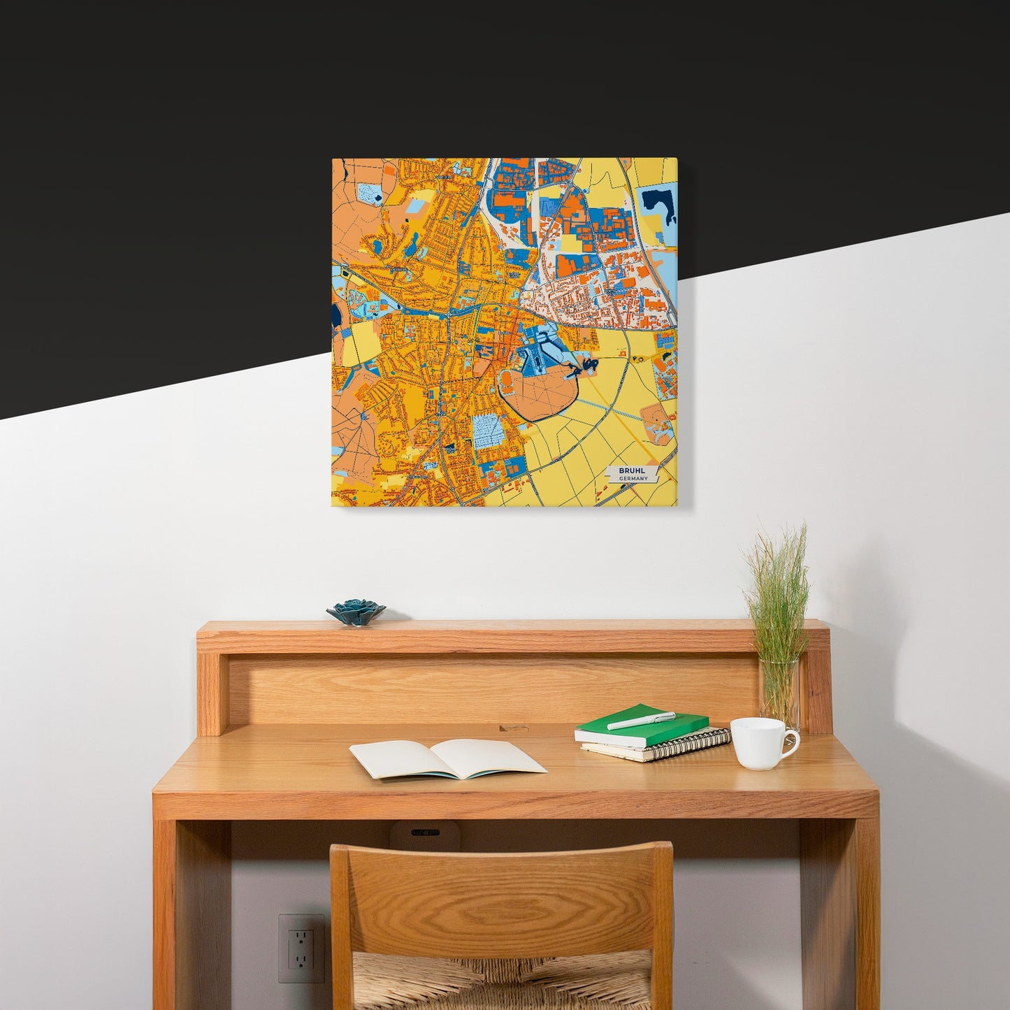 Brühl Germany Colorful City Map Canvas Print Scene