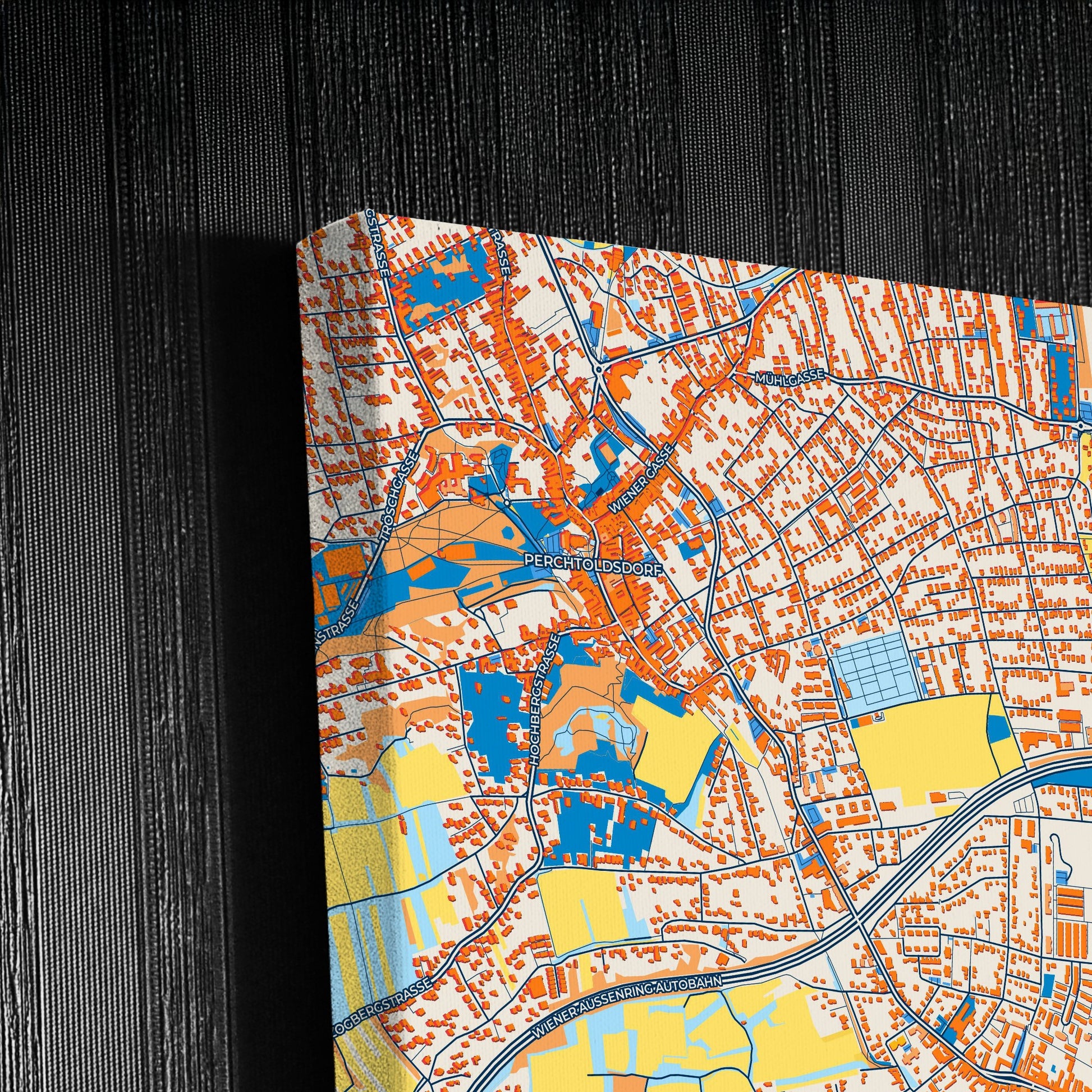 Brunn Am Gebirge Austria Colorful City Map Canvas Print Detail
