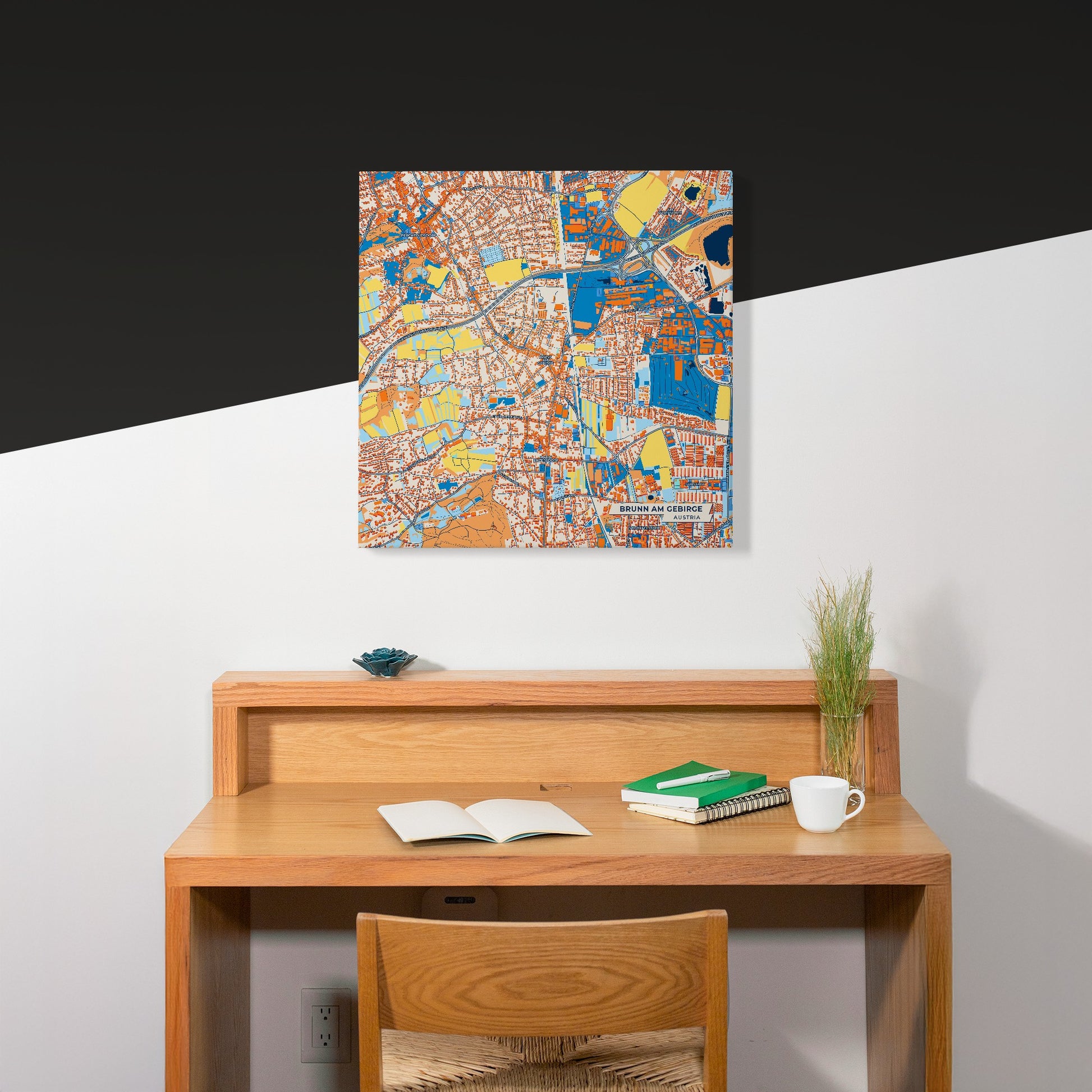 Brunn Am Gebirge Austria Colorful City Map Canvas Print Scene