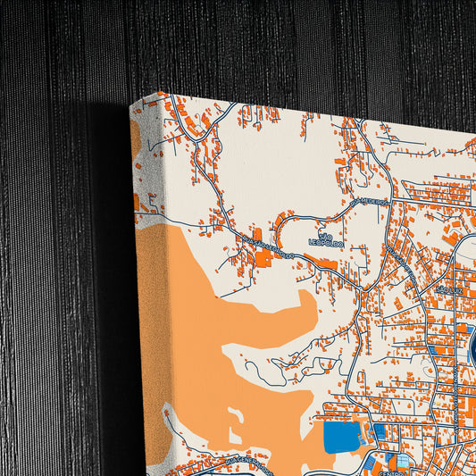 Brusque Brazil Colorful City Map Canvas Print Detail