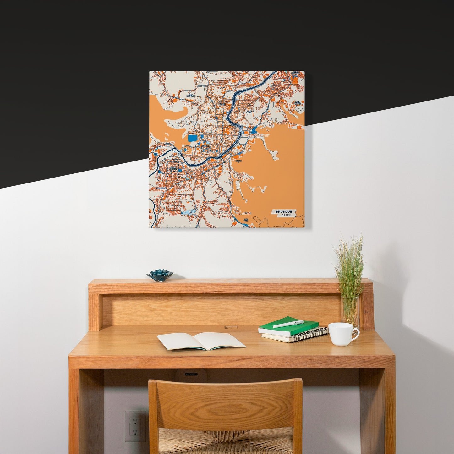 Brusque Brazil Colorful City Map Canvas Print Scene