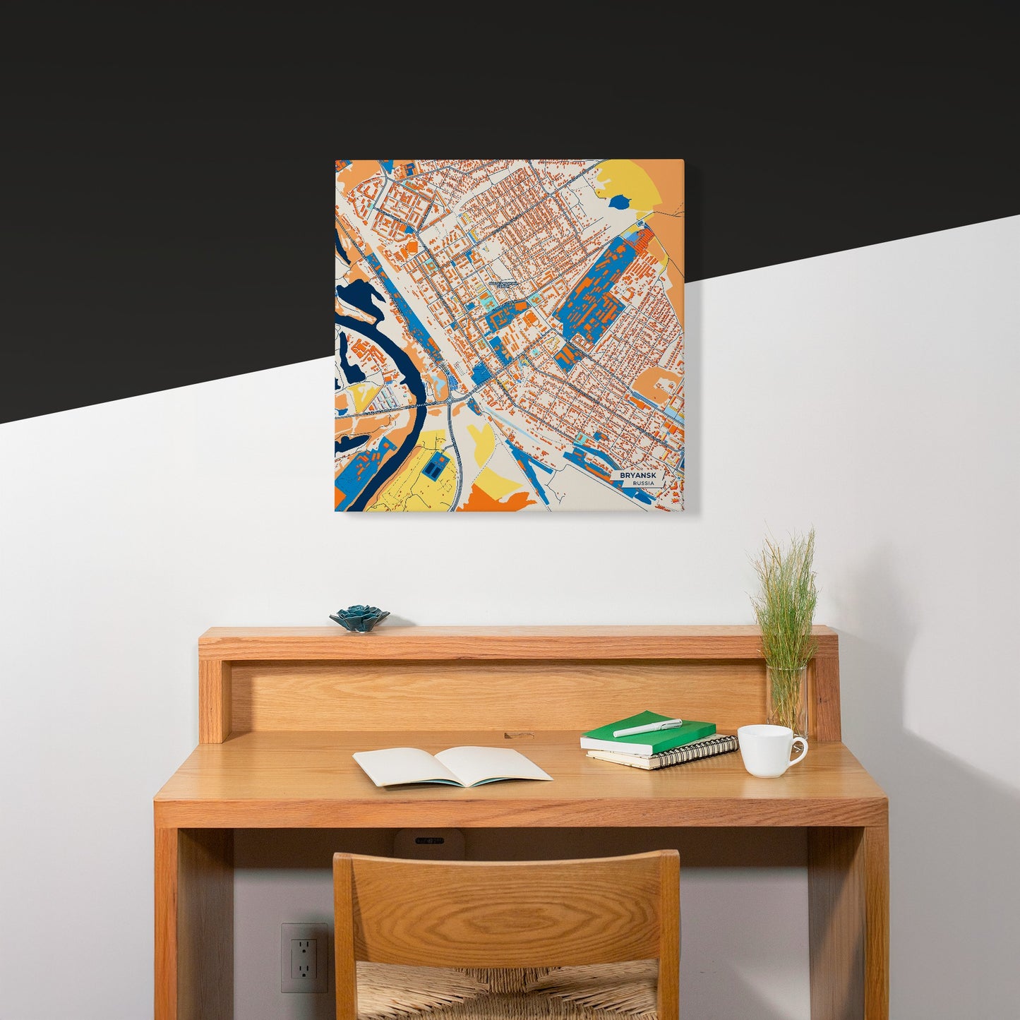 Брянск Russia Colorful City Map Canvas Print Scene