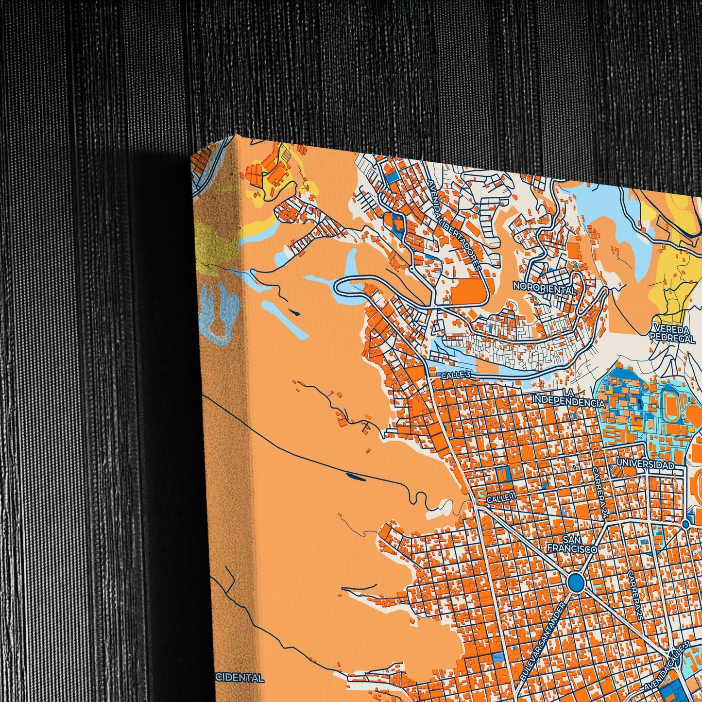 Bucaramanga Colombia Colorful City Map Canvas Print Detail