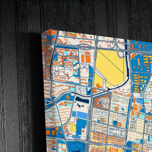 Bucheon South Korea Colorful City Map Canvas Print Detail
