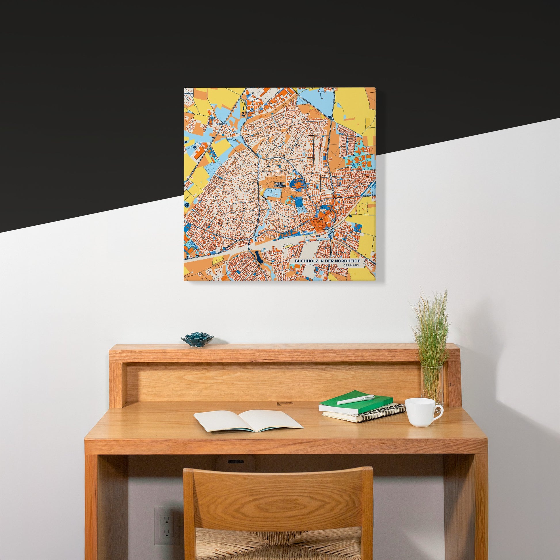 Buchholz In Der Nordheide Germany Colorful City Map Canvas Print Scene
