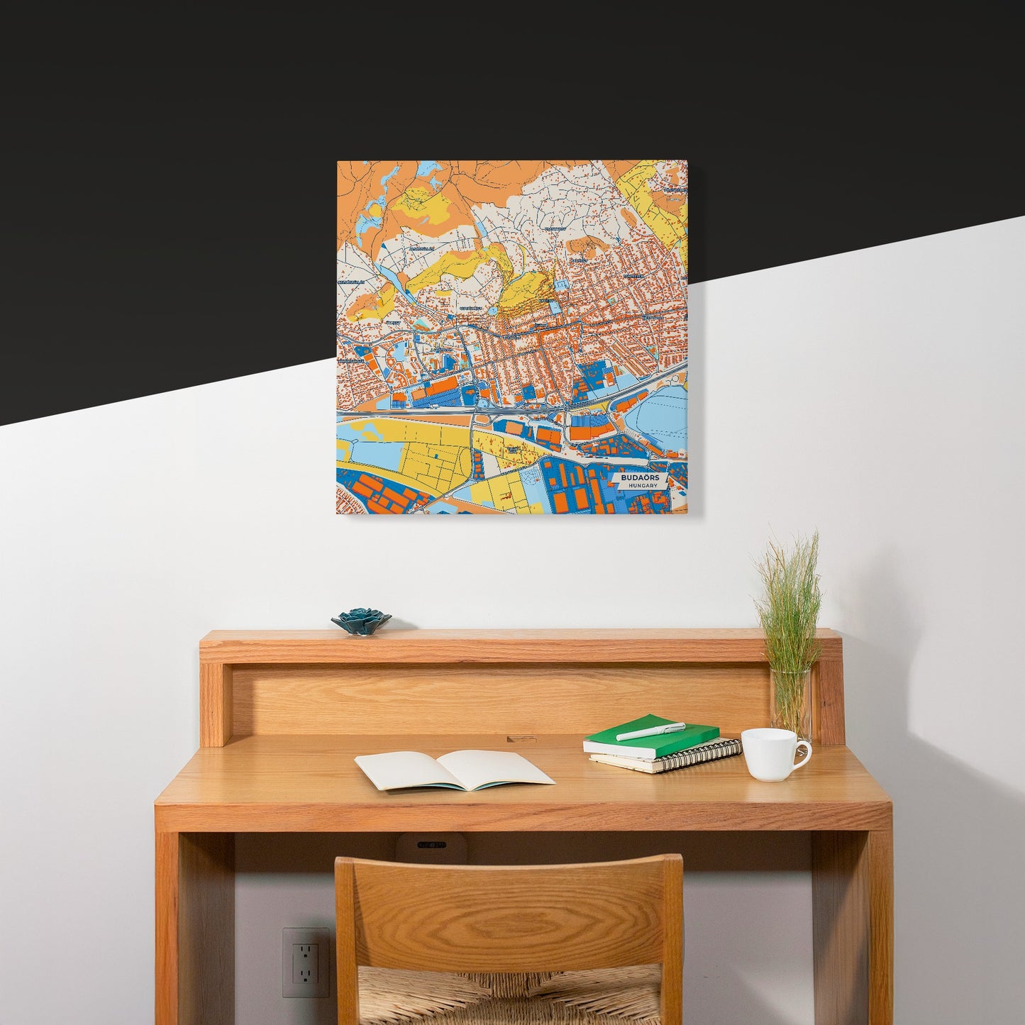 Budaörs Hungary Colorful City Map Canvas Print Scene