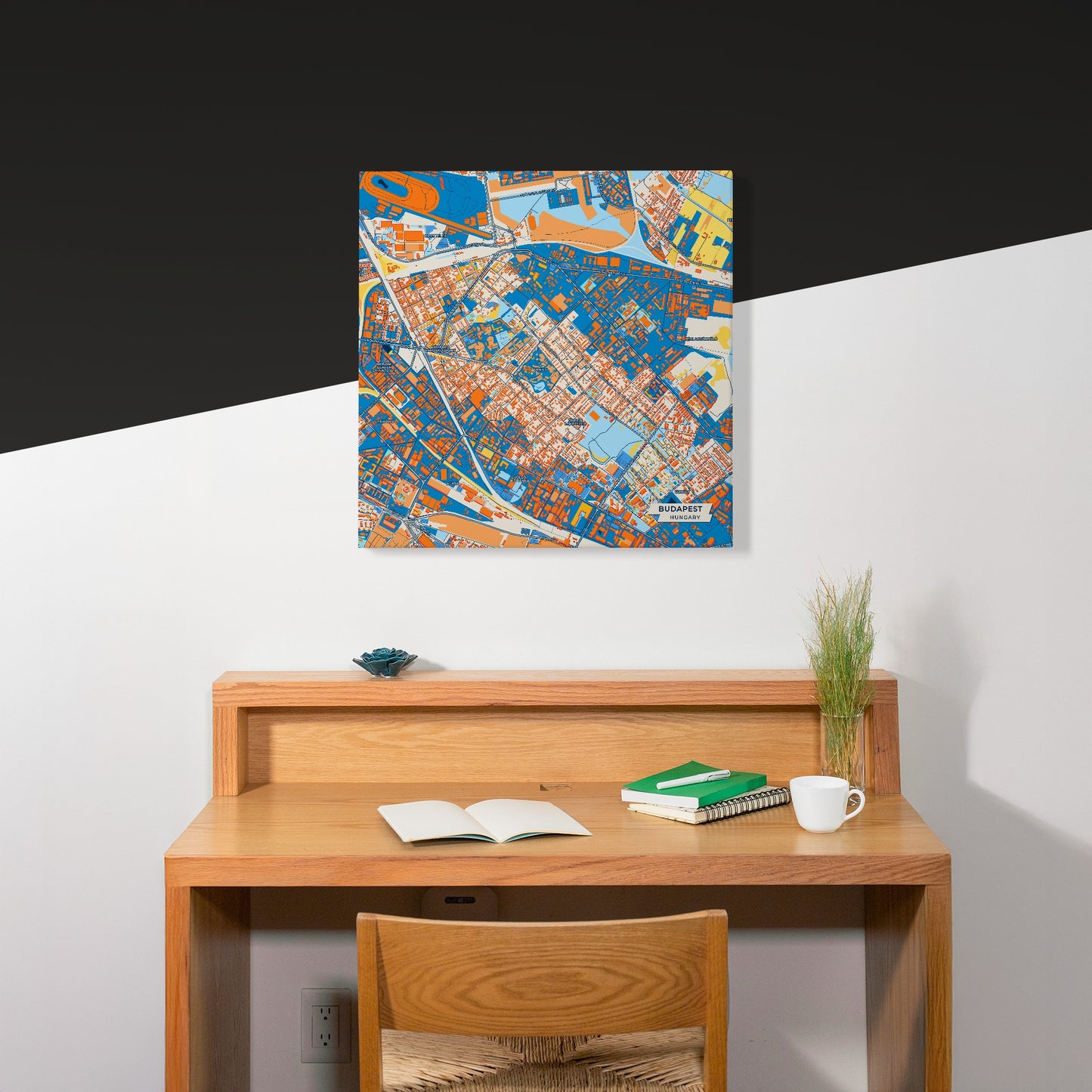 Budapest Hungary Colorful City Map Canvas Print Scene