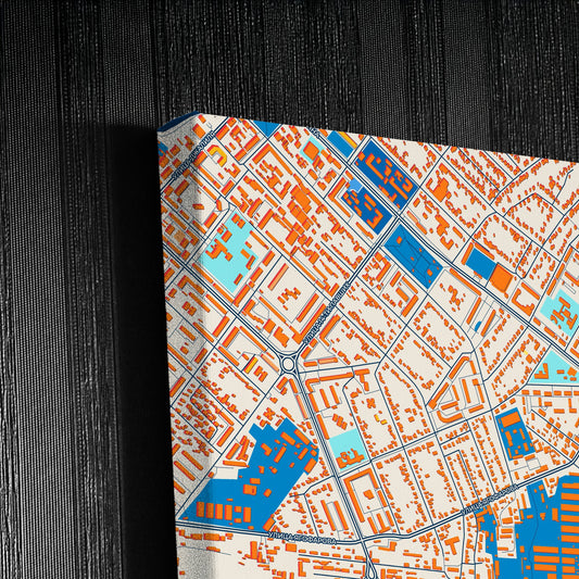 Бугульминский Russia Colorful City Map Canvas Print Detail