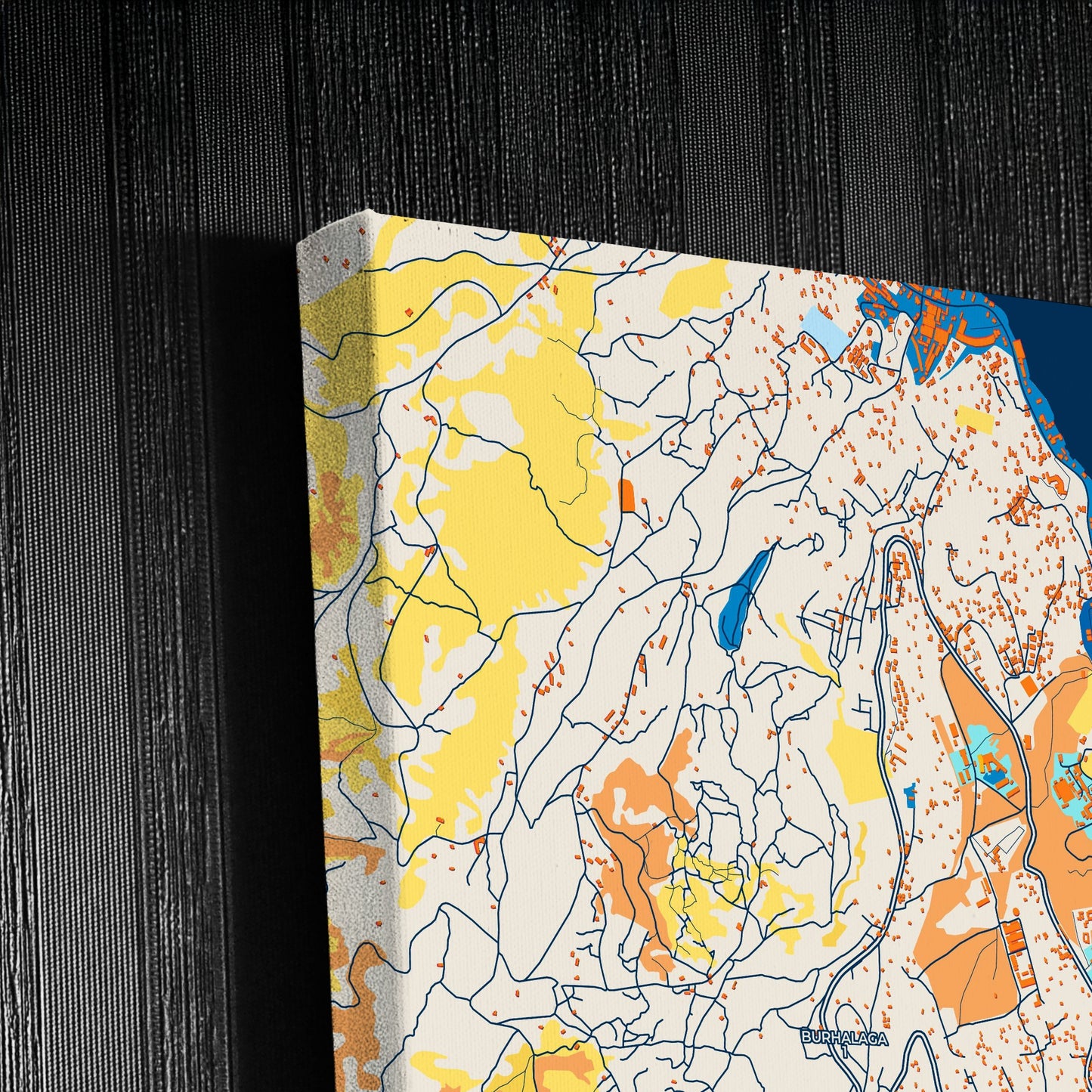 Bukavu Dr Congo Colorful City Map Canvas Print Detail