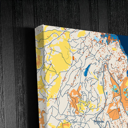 Bukavu Dr Congo Colorful City Map Canvas Print Detail