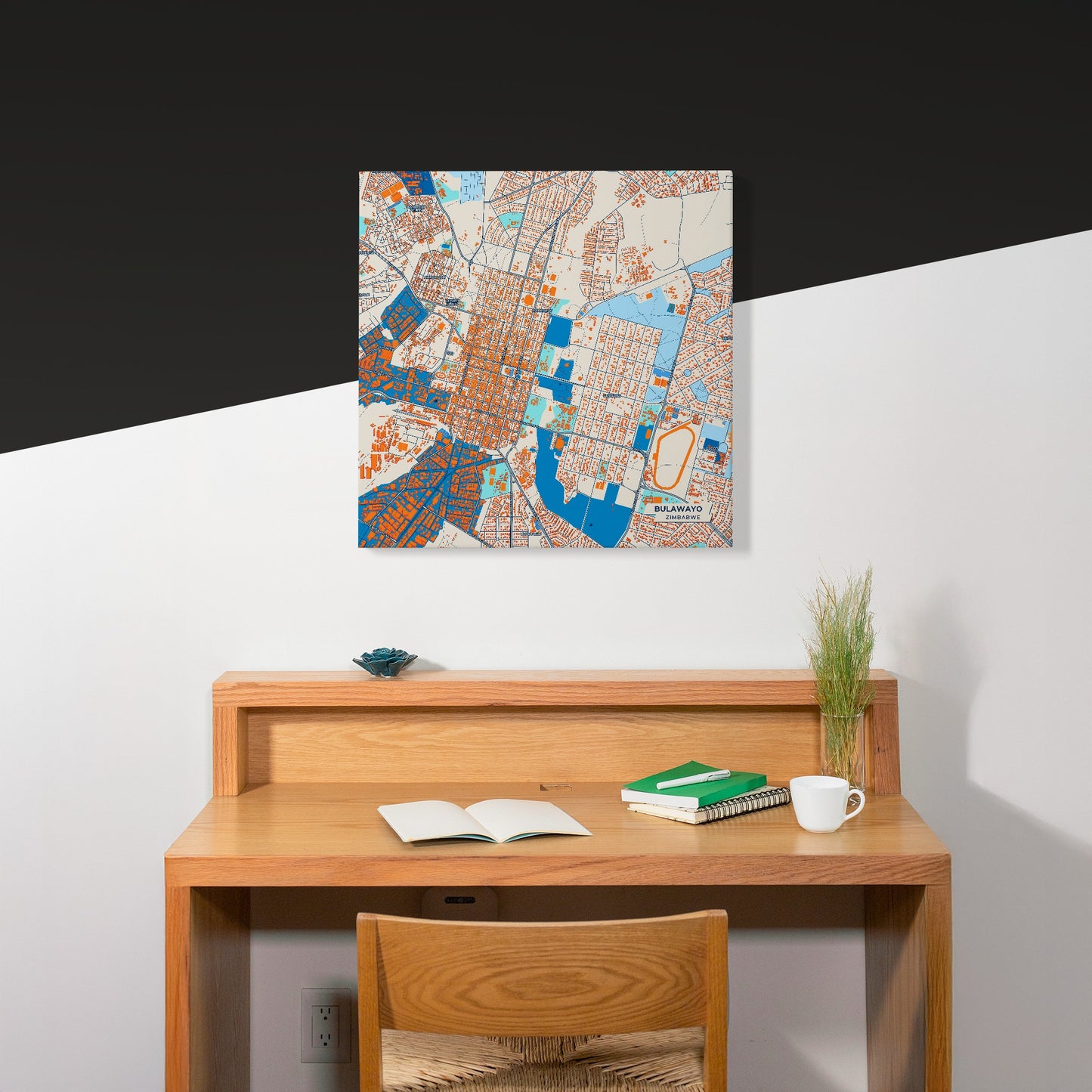 Bulawayo Zimbabwe Colorful City Map Canvas Print Scene