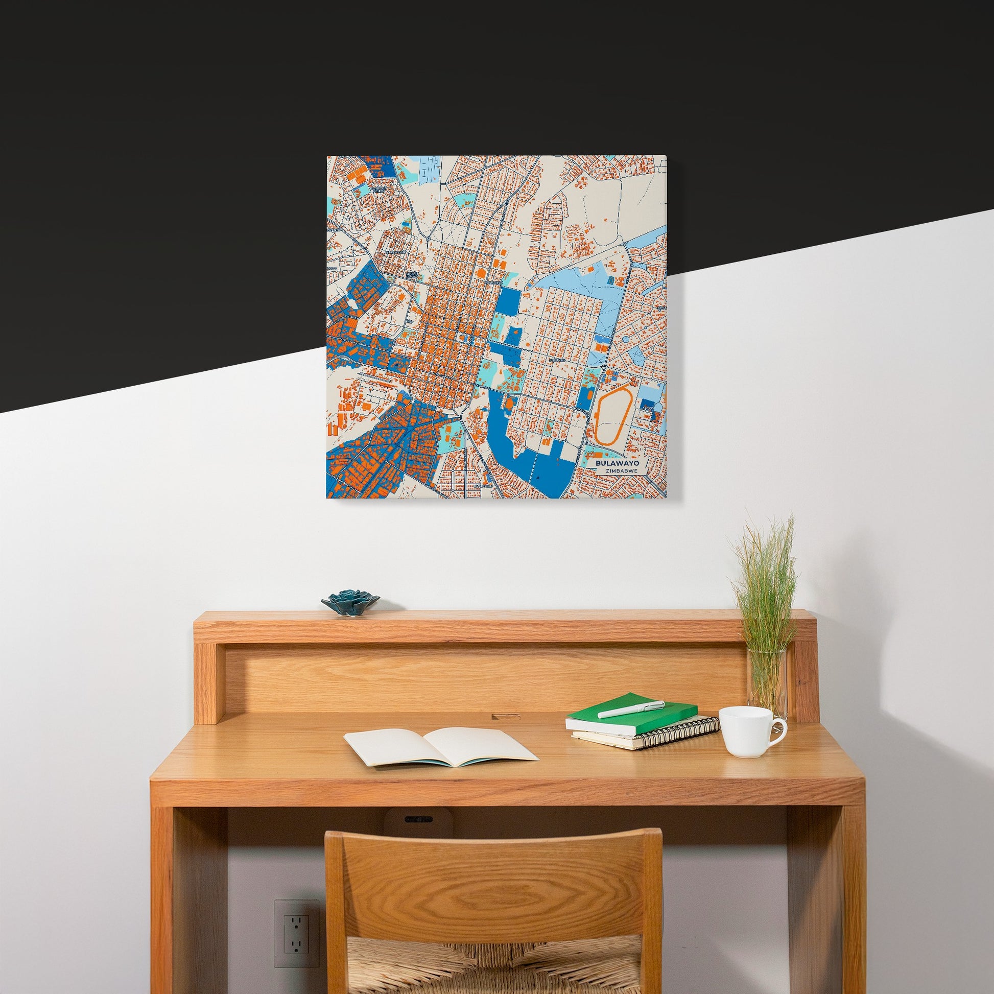 Bulawayo Zimbabwe Colorful City Map Canvas Print Scene