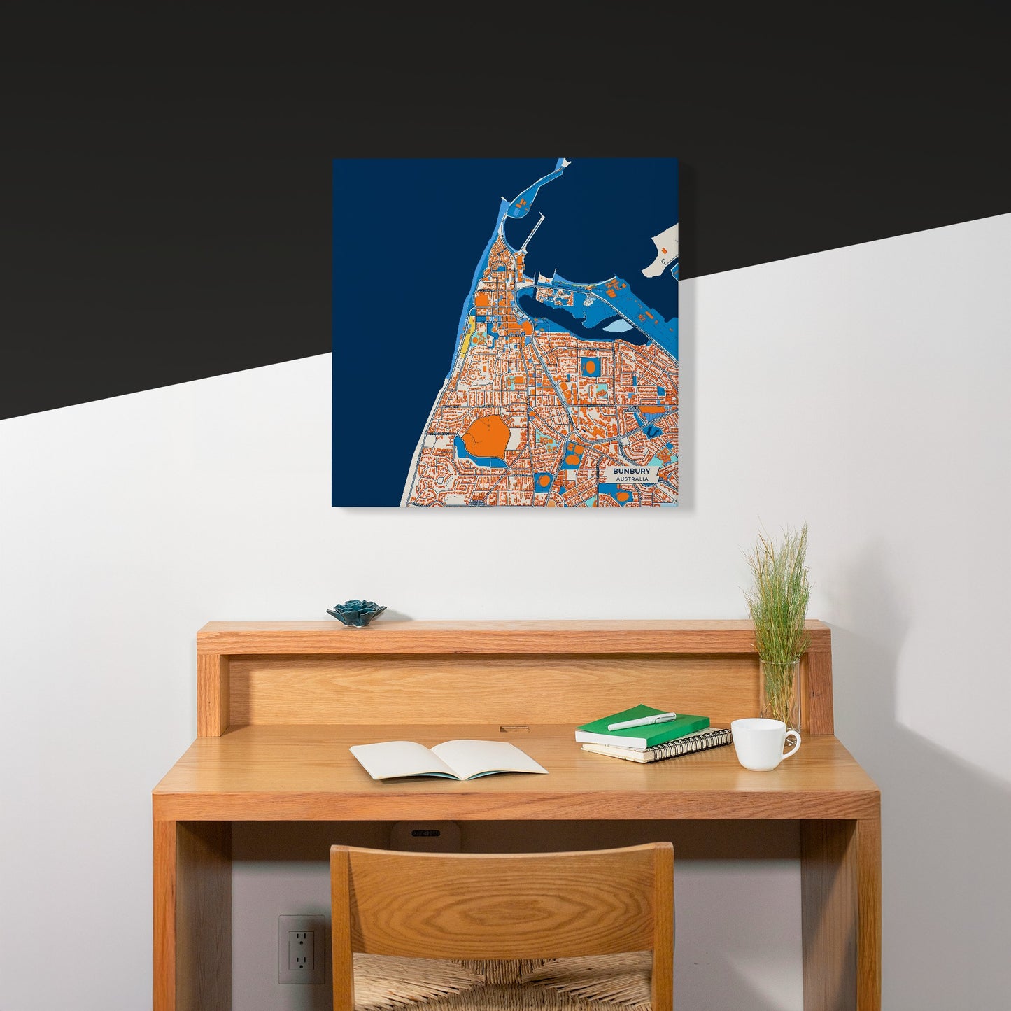 Bunbury Australia Colorful City Map Canvas Print Scene